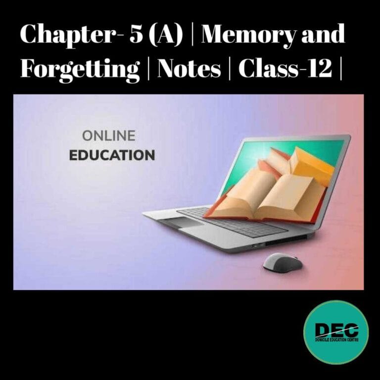 Chapter-5 A memory and forgetting notes for class-12.