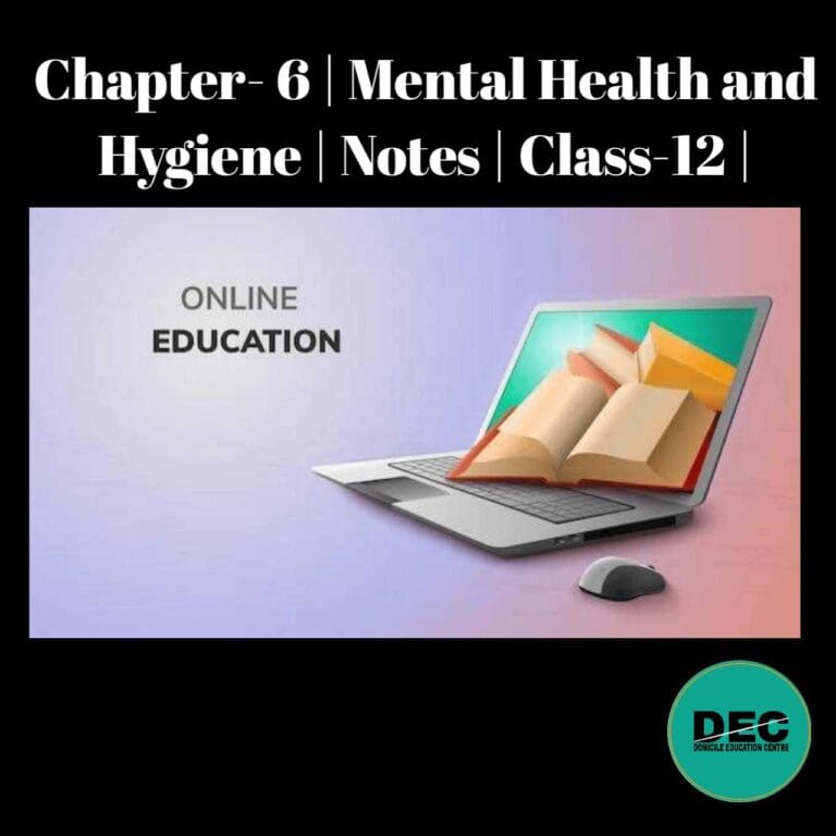 Chapter-6 Mental Health and Hygiene for Class-12