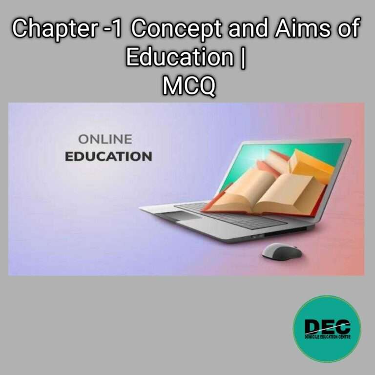 Chapter-1 | Concept and Aims of Education | MCQ